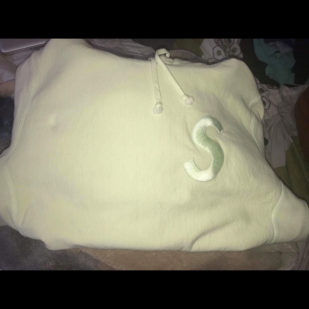 Supreme S Logo Hoodie Lime